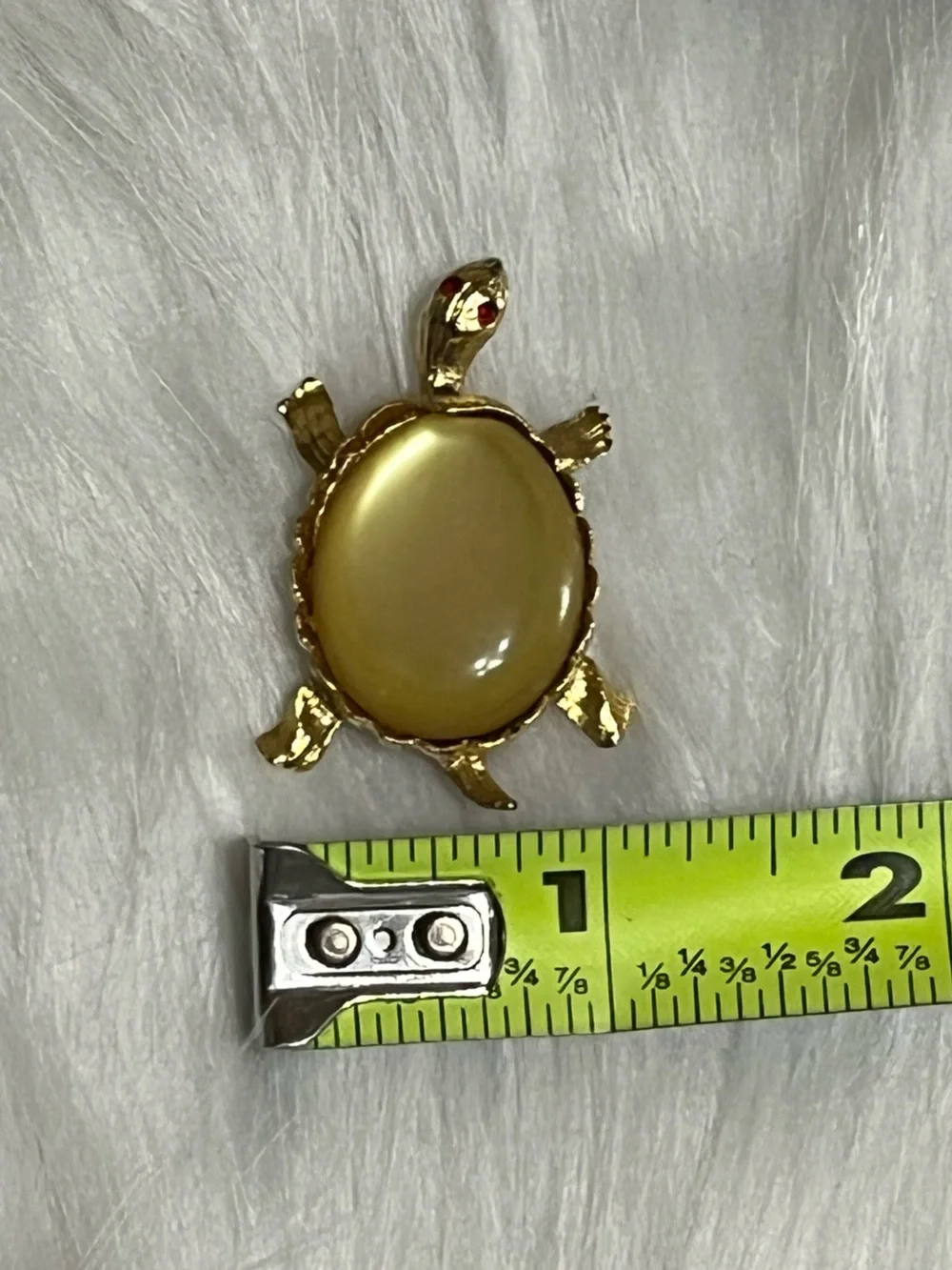 Vintage JJ Moonglow Turtle Brooch